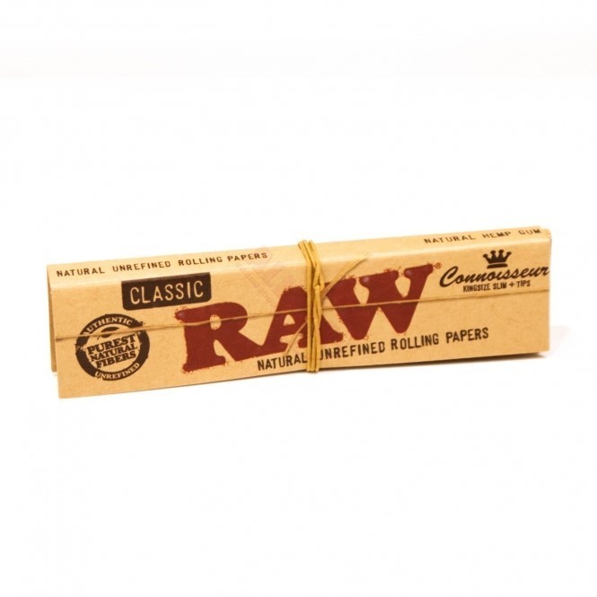 RAW CLASSIC CONNOISSEUR KING SIZE SLIM PAPERS + TIPS