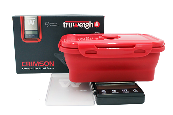 TRUWEIGH: TUFF CRIMSON COLLAPSIBLE BOWL SCALE 1000G X 0.1G