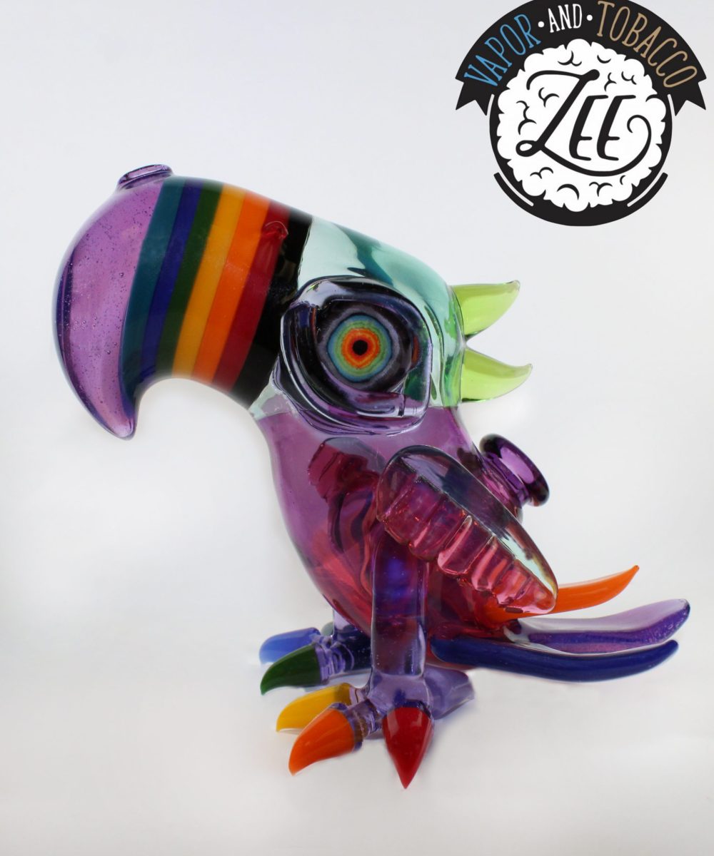 RJ GLASS: RAINBOW NOSE MACAW BIRD