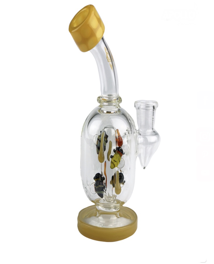 APOLLO: 6" 14mm DOUBLE TANK BANGER HANGER HONEY BEE