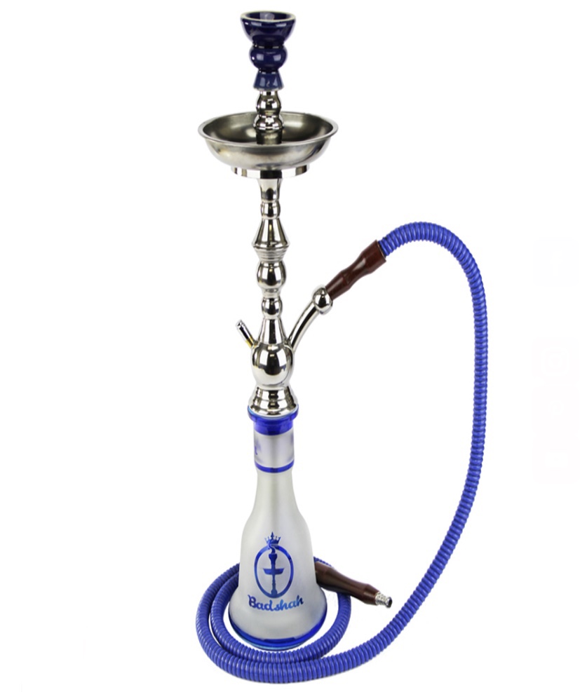 19" BADSHAH FROSTED ROUND BASE SINGLE HOSE HOOKAH