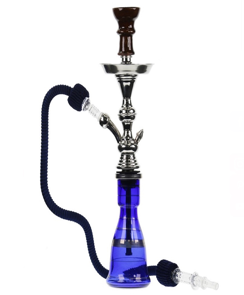 18" HOOKAH CERAMIC BOWL METAL STEM SINGLE HOSE