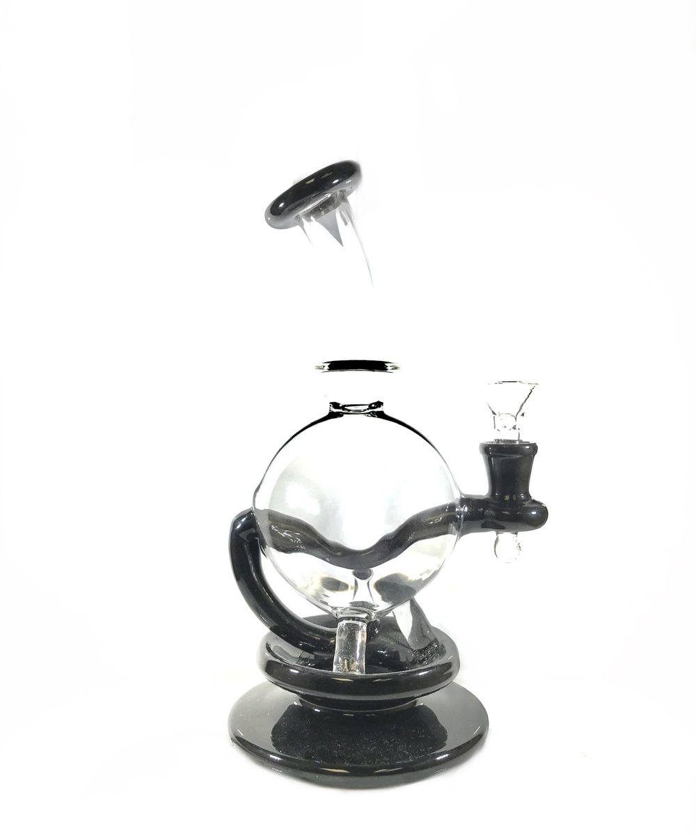 6" SPHERICAL CLEAR GLASS WATER PIPE