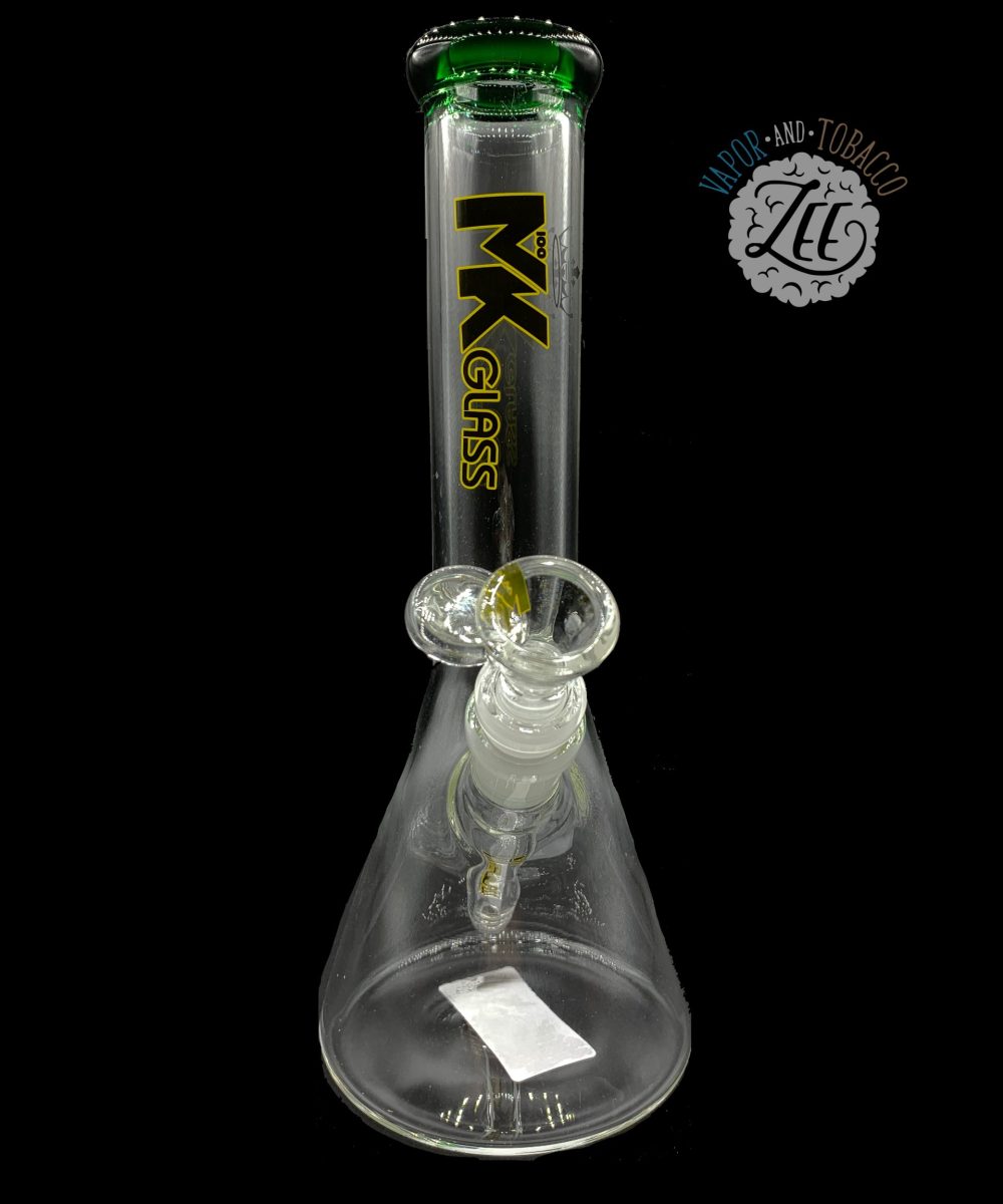 MK100 GLASS: 12" CLEAR BEAKER 5MM THICK GREEN
