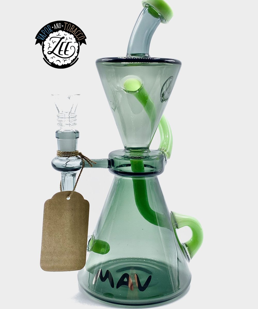 MAV GLASS: 10" TX324 RECYCLER GREEN SLIME