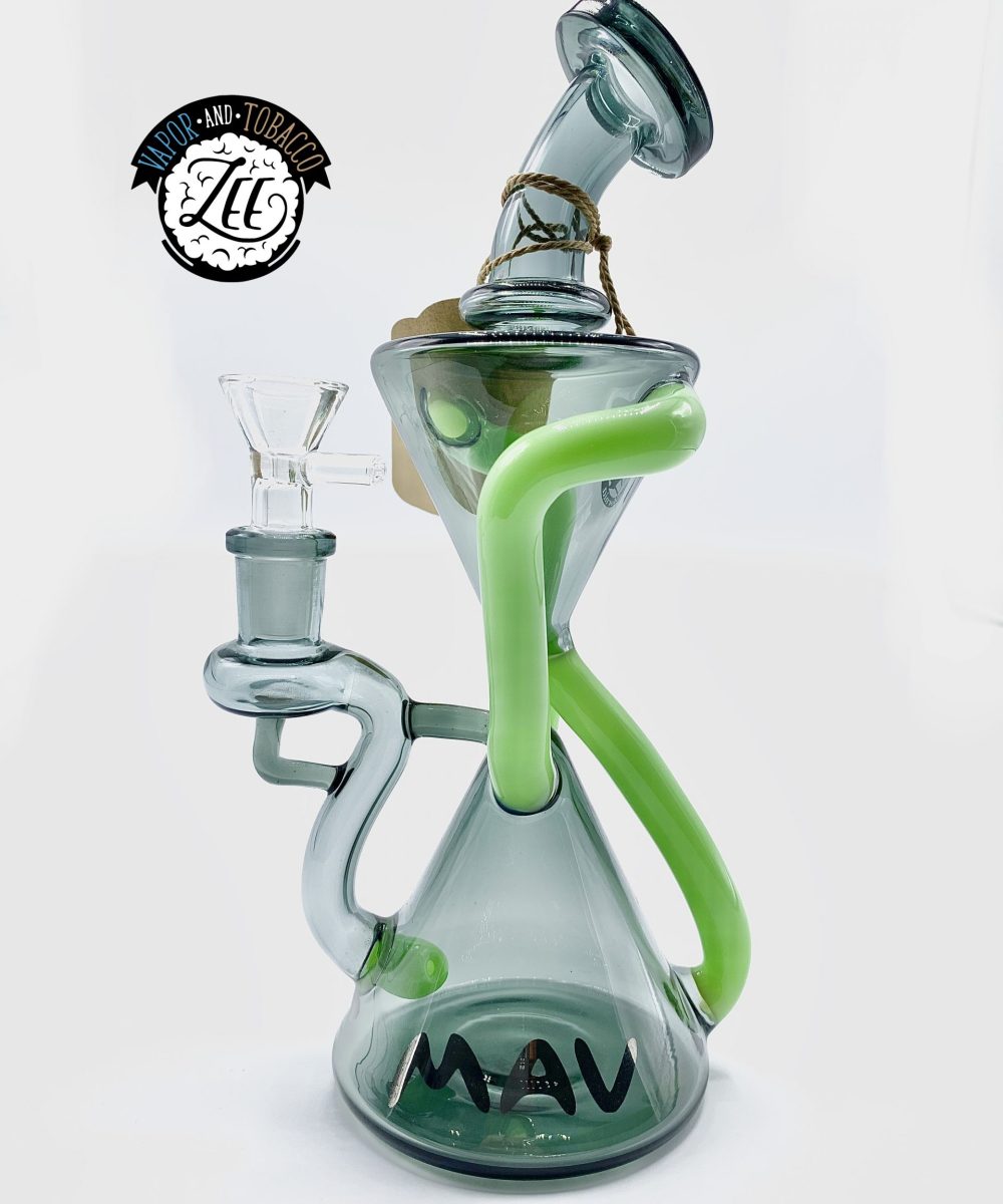 MAV GLASS: 9" TX232 RECYCLER GREEN SLIME