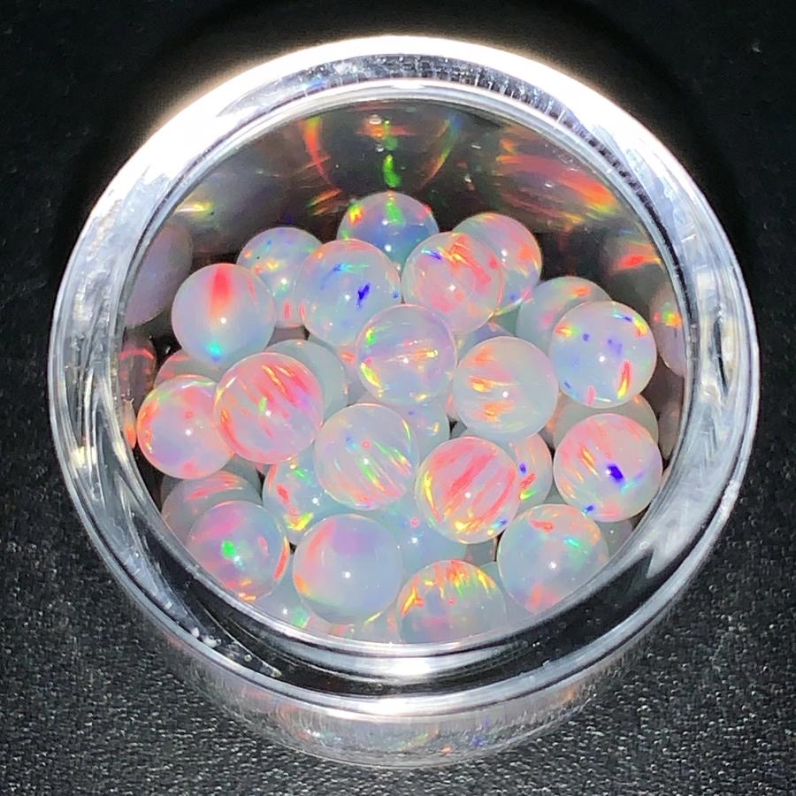 RUBY PEARL CO: 3MM WHITE OPAL SINGLE 1PK