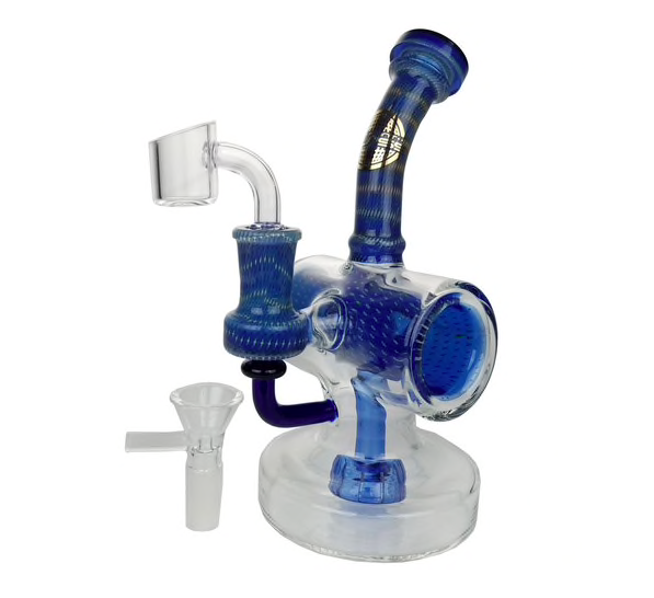 Alternative view of ON POINT GLASS: 10" SINGLE PERC BANGER HANGER WATER PIPE WITH 14MM MALE BOWL & 4MM BANGER
