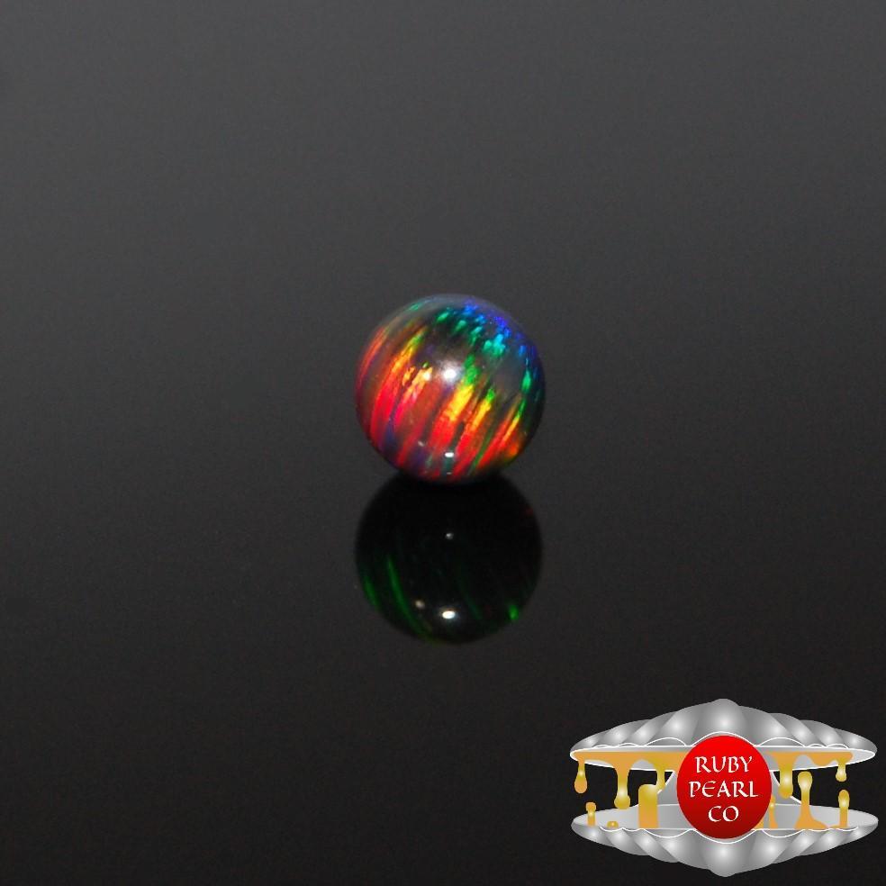 RUBY PEARL CO: 5MM BLACK RAINBOW OPAL SINGLE 1PK