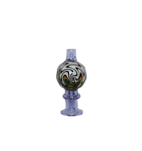 THICK AMERICAN GLASS BLACK & WHITE SWIRL CARB CAP