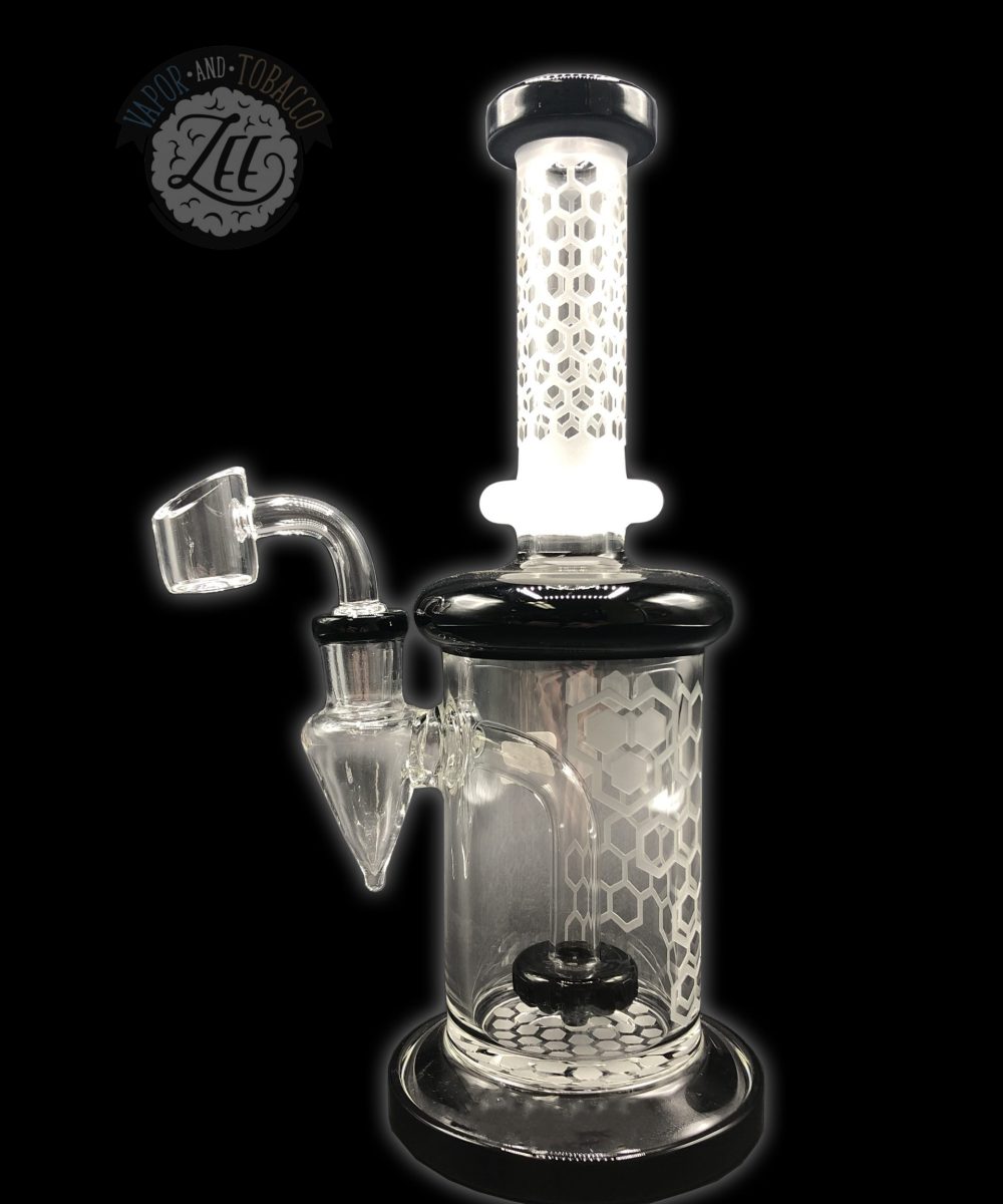 PRESCRIBED GLASS: 10" BLACK SHOWER HEAD RIG