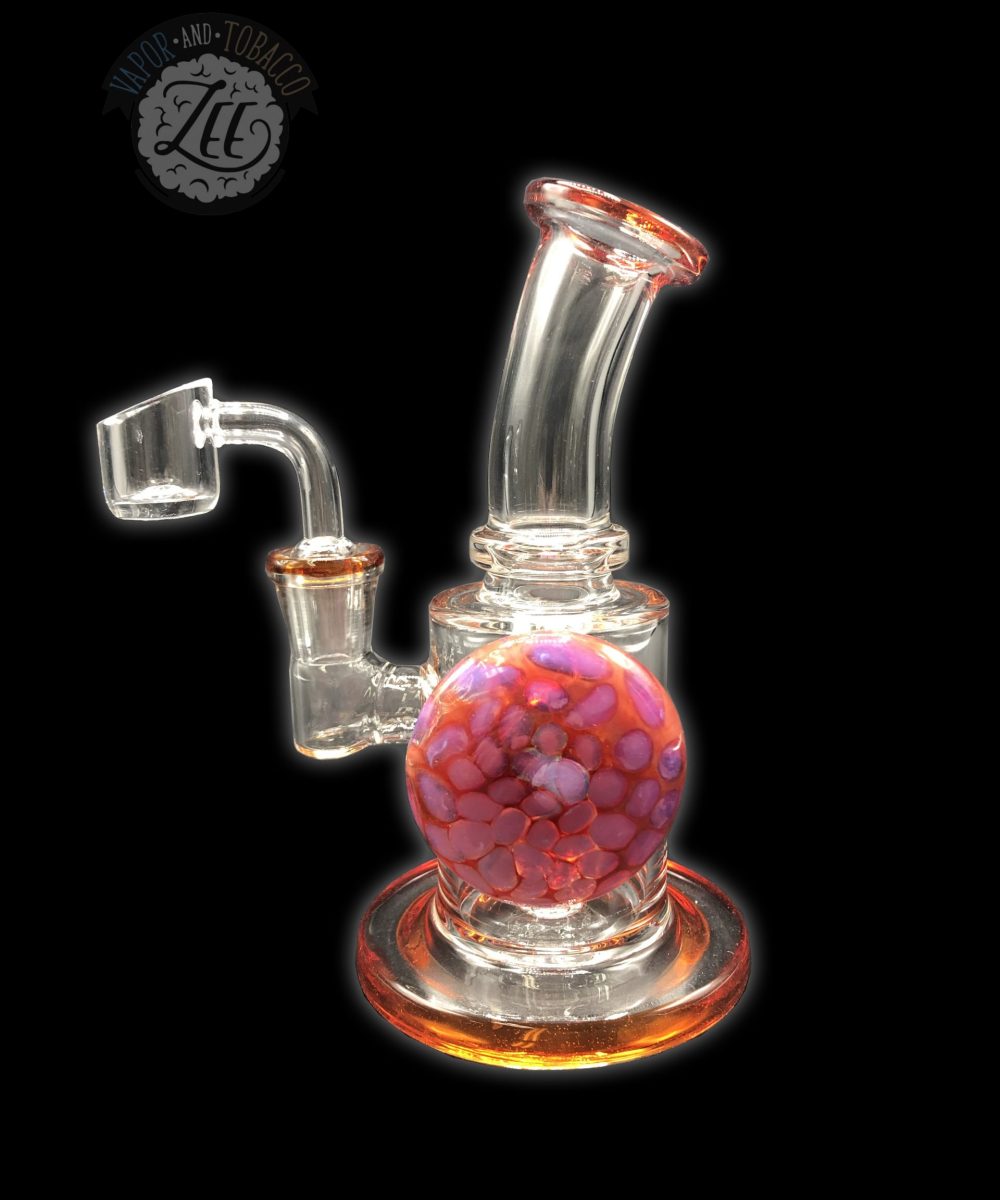 PRESCRIBED GLASS: 7" RED & ORANGE GEM HANDLE RIG