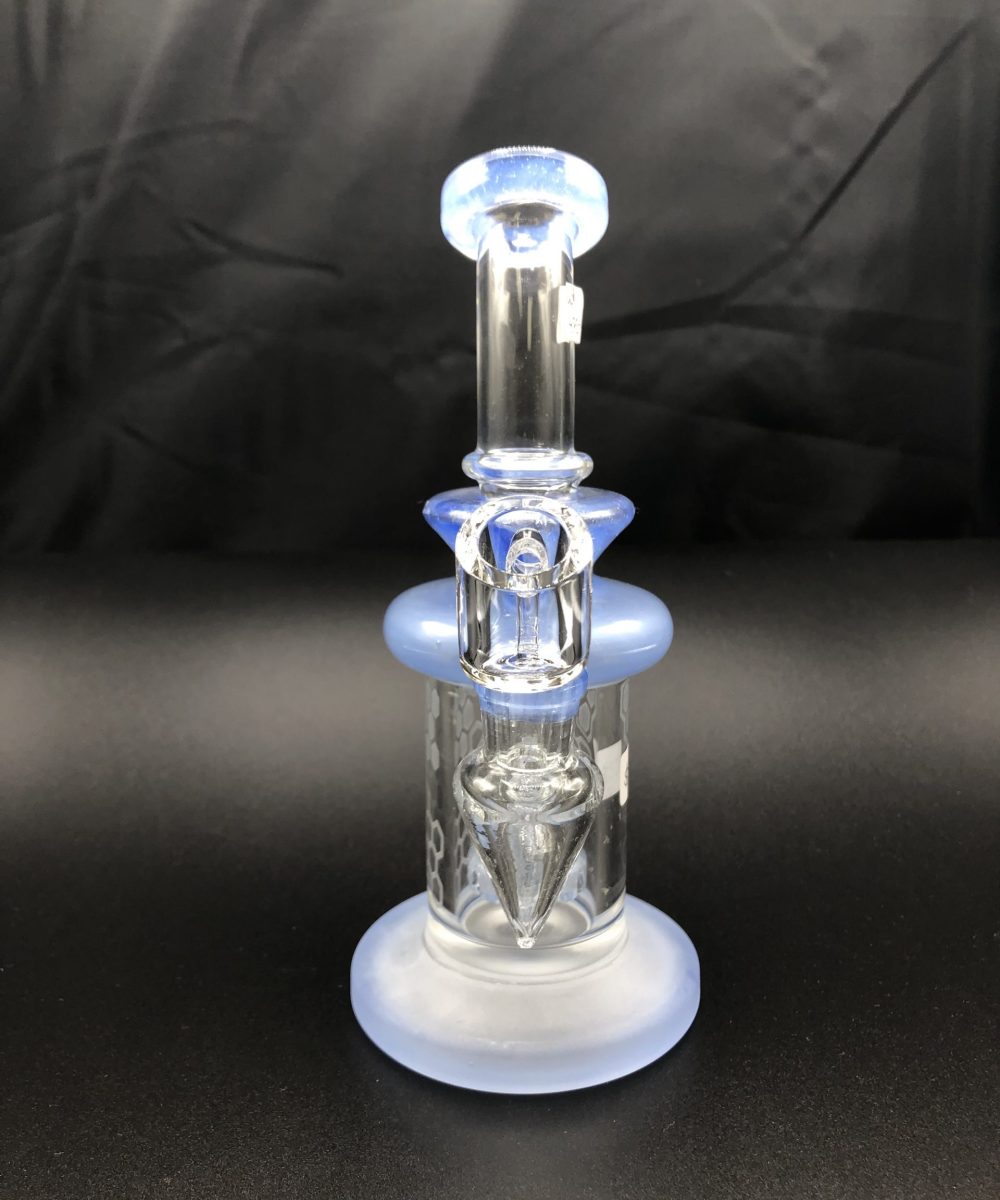 Alternative view of PRESCRIBED GLASS: 7" LIGHT BLUE SHOWER HEAD RIG