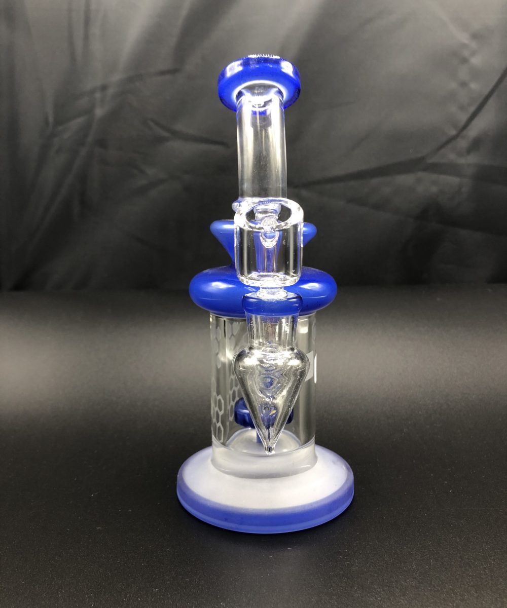 Alternative view of PRESCRIBED GLASS: 7" DARK BLUE SHOWER HEAD RIG