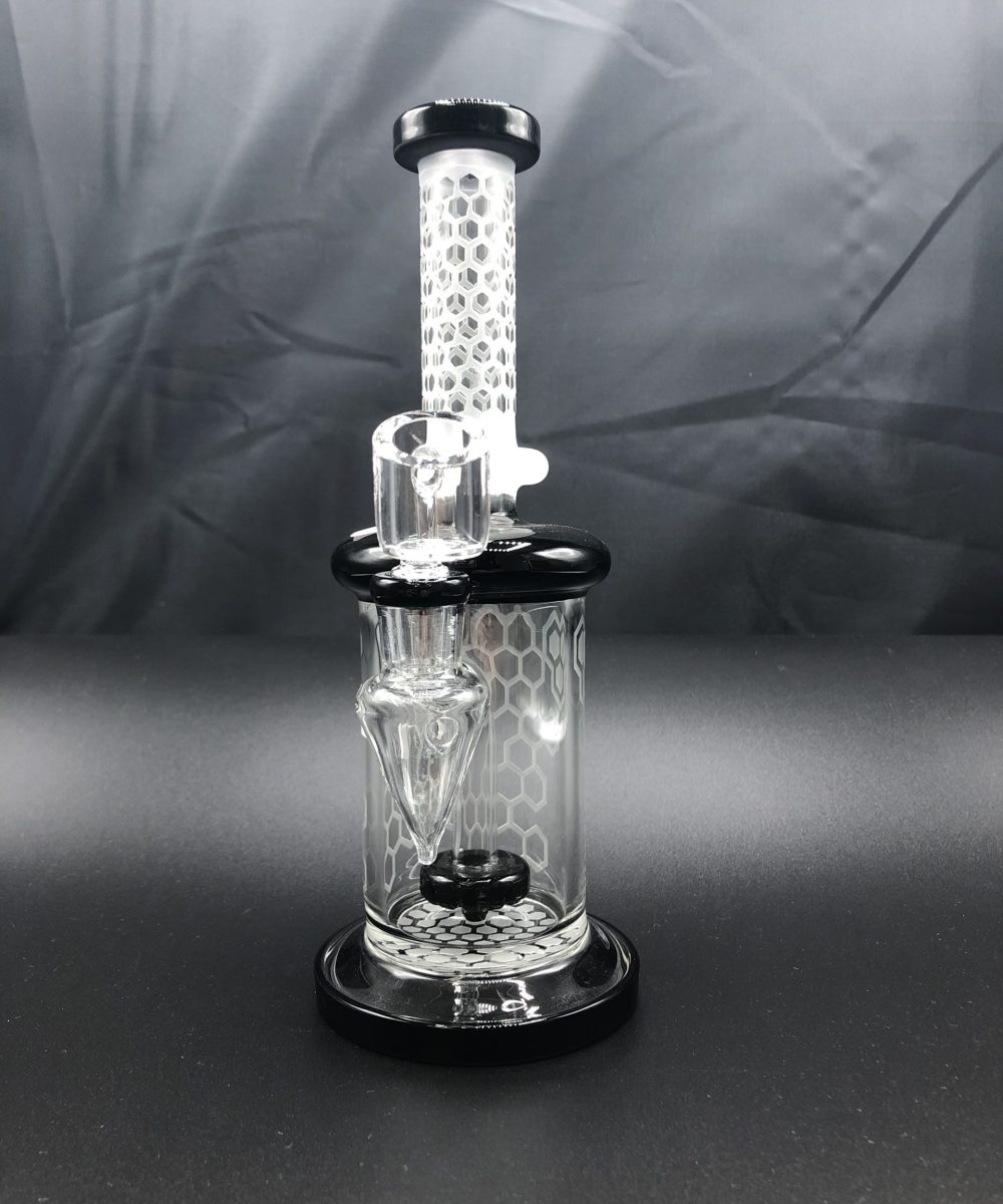 Alternative view of PRESCRIBED GLASS: 10" BLACK SHOWER HEAD RIG