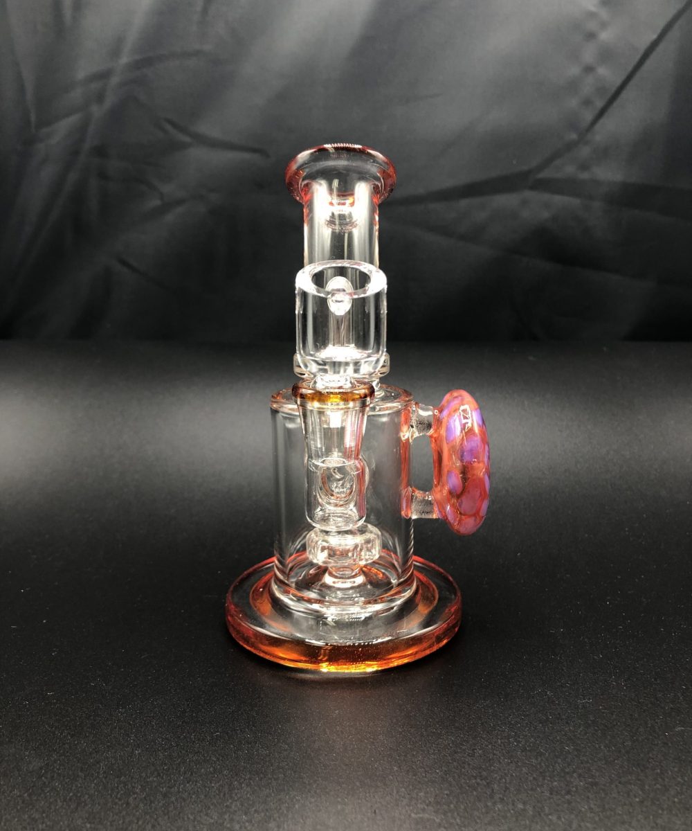 Alternative view of PRESCRIBED GLASS: 7" RED & ORANGE GEM HANDLE RIG