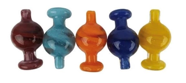MARBLE SWIRL BUBBLE CARB CAP (ASSORTED COLOR)