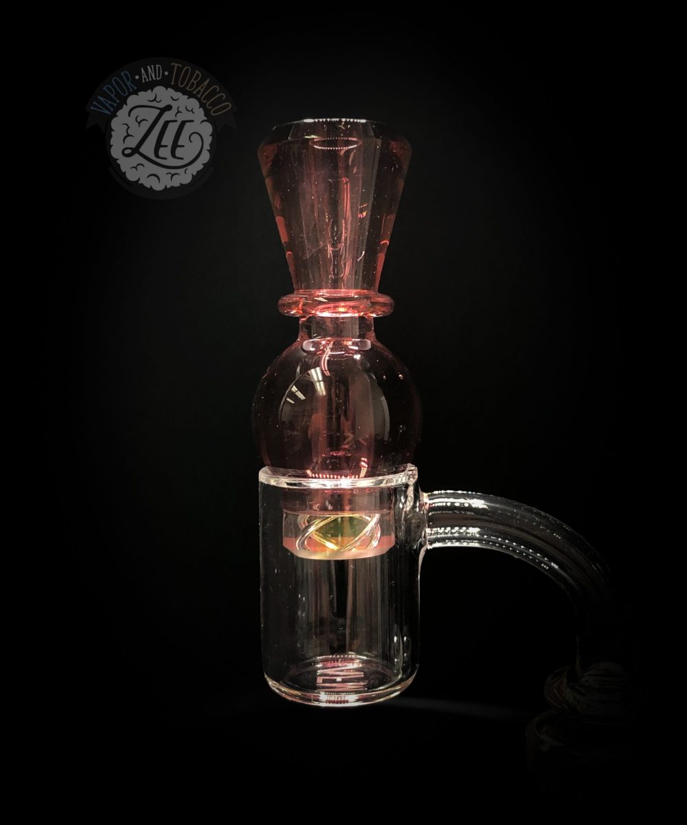 MELITZARTGLASS: UV GOLD RUBY SPINNER CARB CAP FOR BANGERS