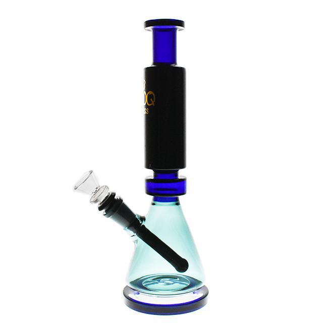 Alternative view of SMOQ GLASS: 12 INCH BYLING DLAR DESIGN WITH 14MM SLIDER WATER PIPE “SMOQ31”