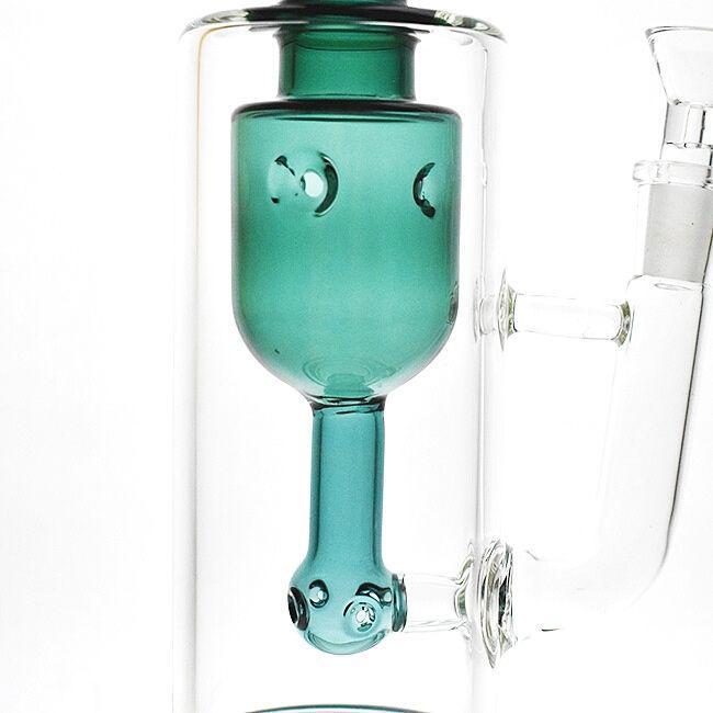 Alternative view of SMOQ GLASS: 14 INCH MYLIX SLOBE BEND DESIGN WITH INLINE RECYCLER WATER PIPE