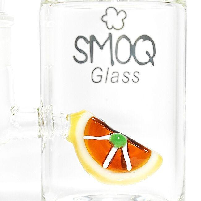 Alternative view of SMOQ GLASS: 12 INCH CLEAR ROTARIC BEND WITH LEMON DESIGN PERC WATER-PIPE “SMOQ09”