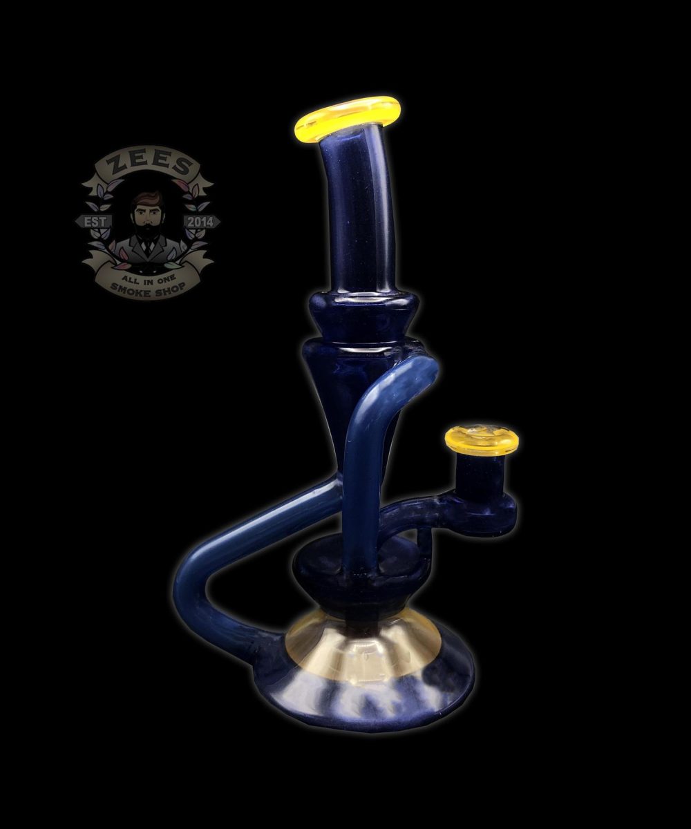 T-SCHMITTY: 6.5" BLUE & YELLOW DUAL UPTAKE RECYCLER