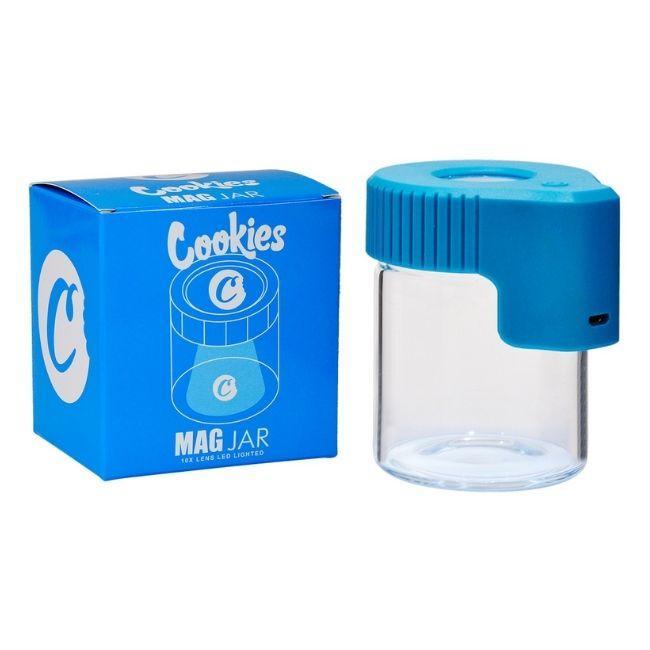COOKIES: MAGNETIC JAR AIRTIGHT STORAGE STASH CONTAINER LED MAGNIFYING GLASS JARS