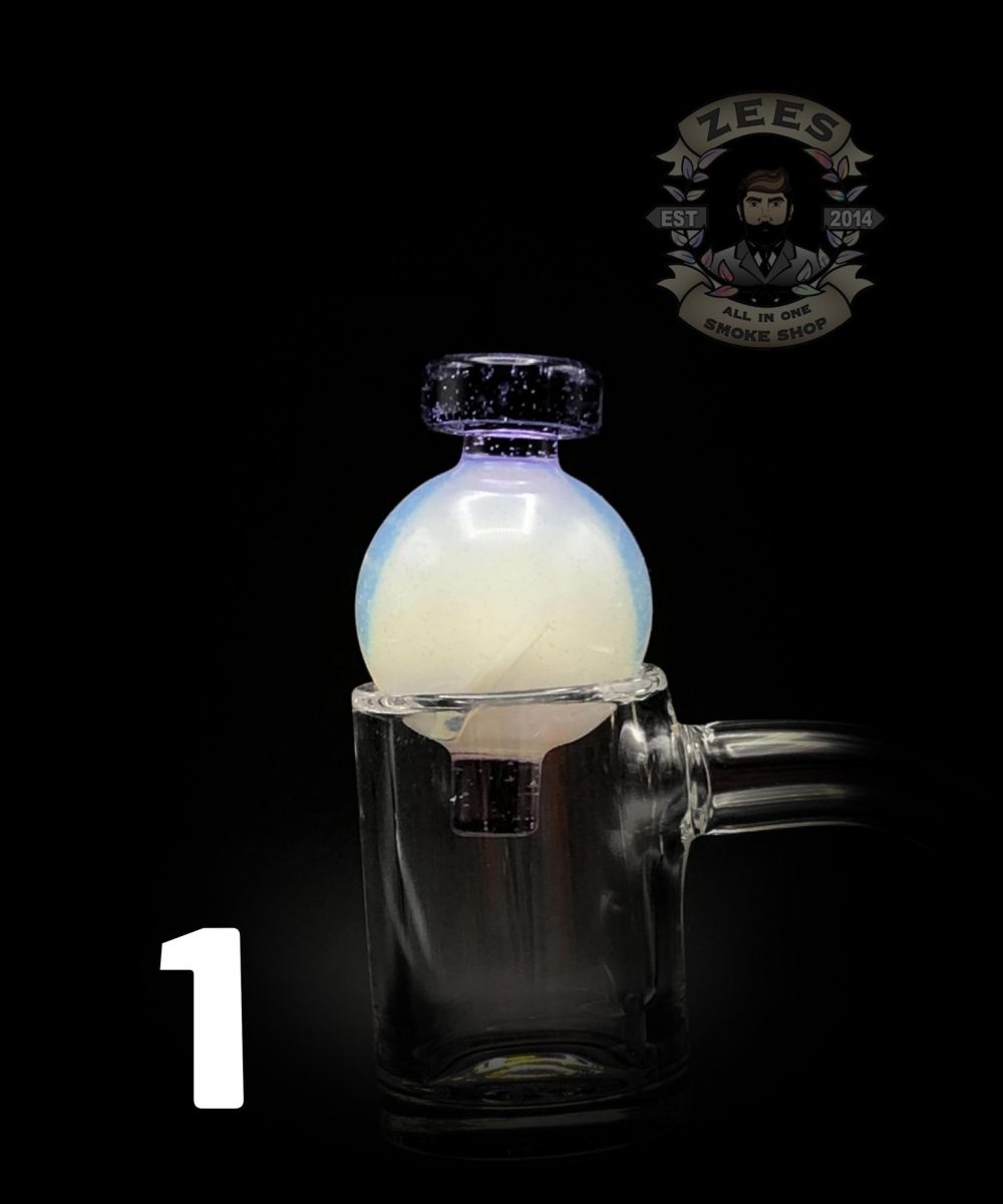 CRIPPLE HILL GLASS: 25MM SPINNER CAP COLORED