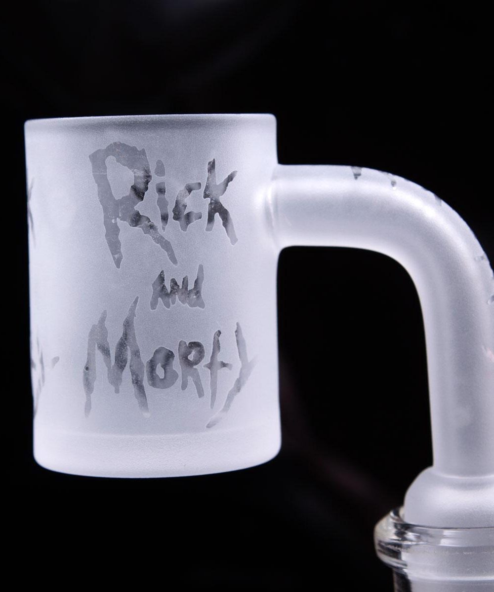 RICK AND MORTY BANGER 14MM MALE 90 DEGREE FLAT TOP BANGER FROSTED