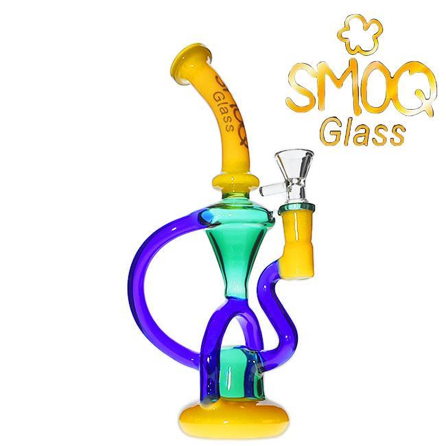SMOQ GLASS: 8" DUAL UPTAKE RECYCLER