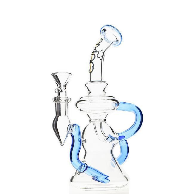 SMOQ GLASS: 8" INLINE DUAL UPTAKE RECYCLER