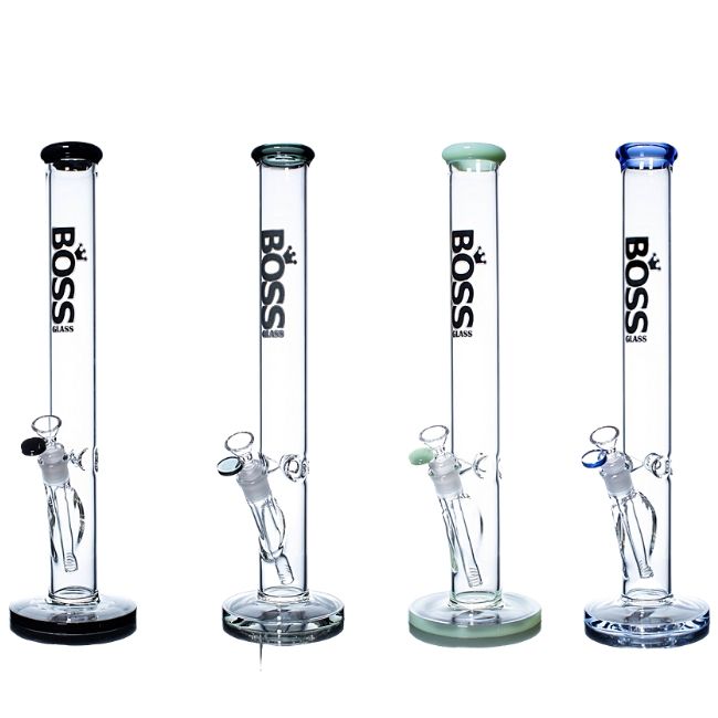 BOSS GLASS: 16″ INCH STRAIGHT ICE CATCHER WATER PIPE ASSORTED COLORS