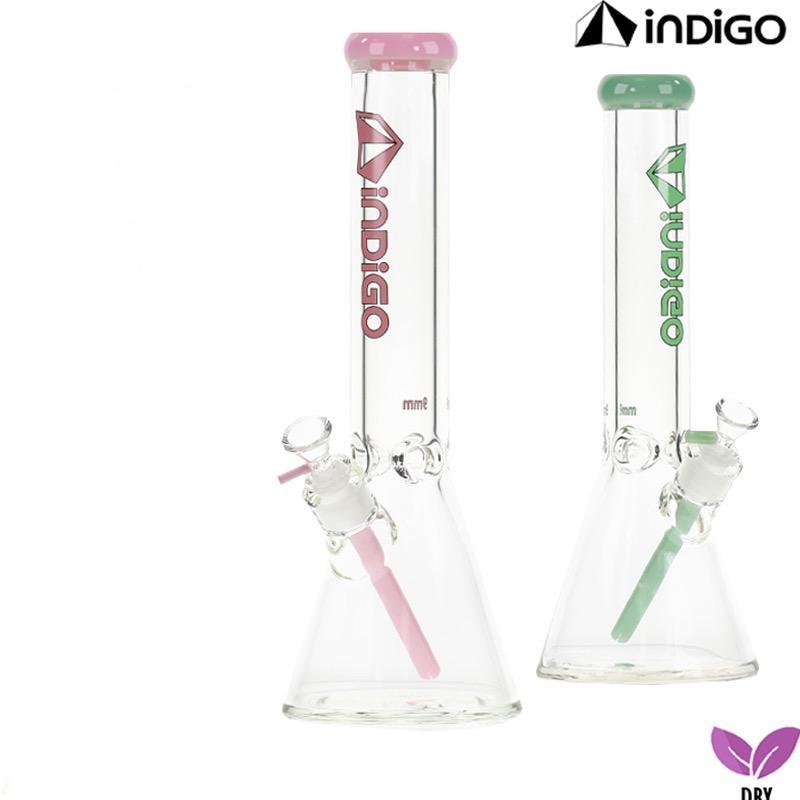 14″ INDIGO GLASS 9MM BEAKER BASE ICE WATER PIPE