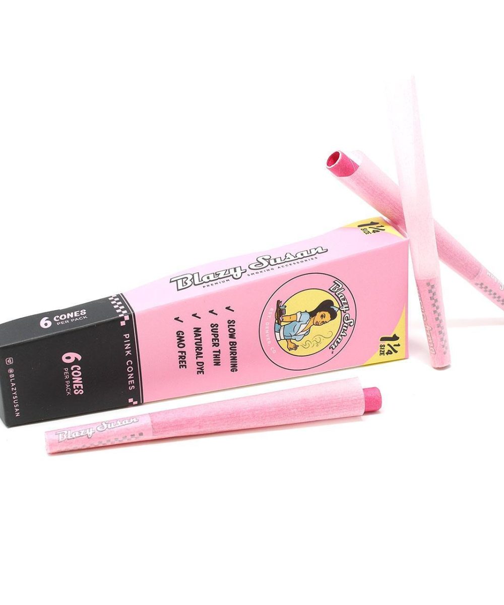 BLAZY SUSAN: 1 1/4 PINK PRE ROLLED CONES