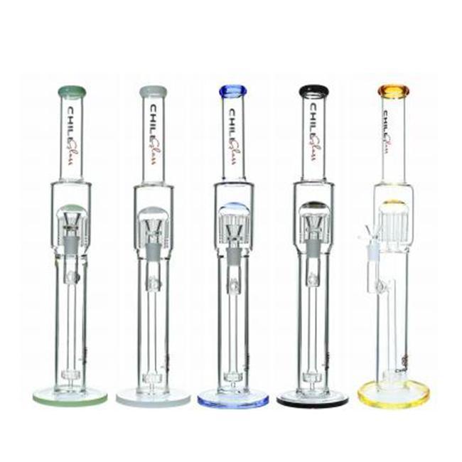 CHILL GLASS: 18" INCH HEAVY MUTLI PERC DESIGN WATER PIPE JLA08