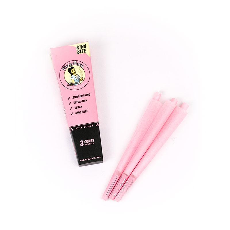 BLAZY SUSAN: KING SIZE PINK PRE ROLLED CONES