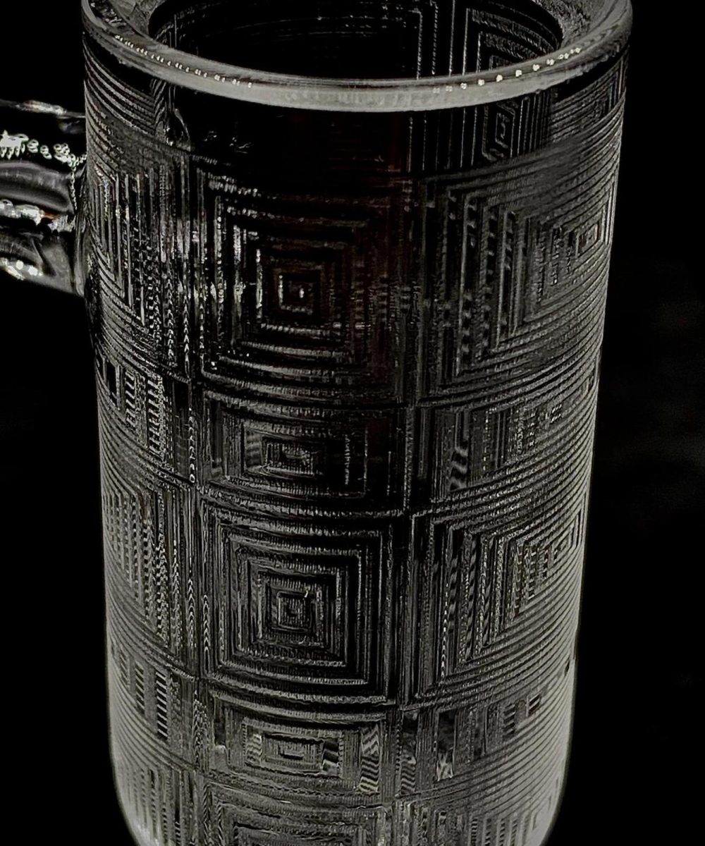 LONG ISLAND QUARTZ: COSMIC SQUARES ETCHED BANGER BEVELED EDGE ASSORTED SIZES