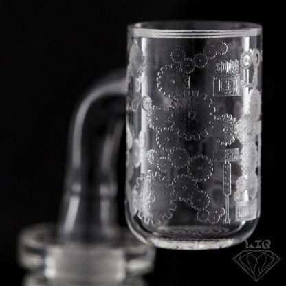 LONG ISLAND QUARTZ: GEARS ETCHED BANGER BEVELED EDGE ASSORTED SIZES