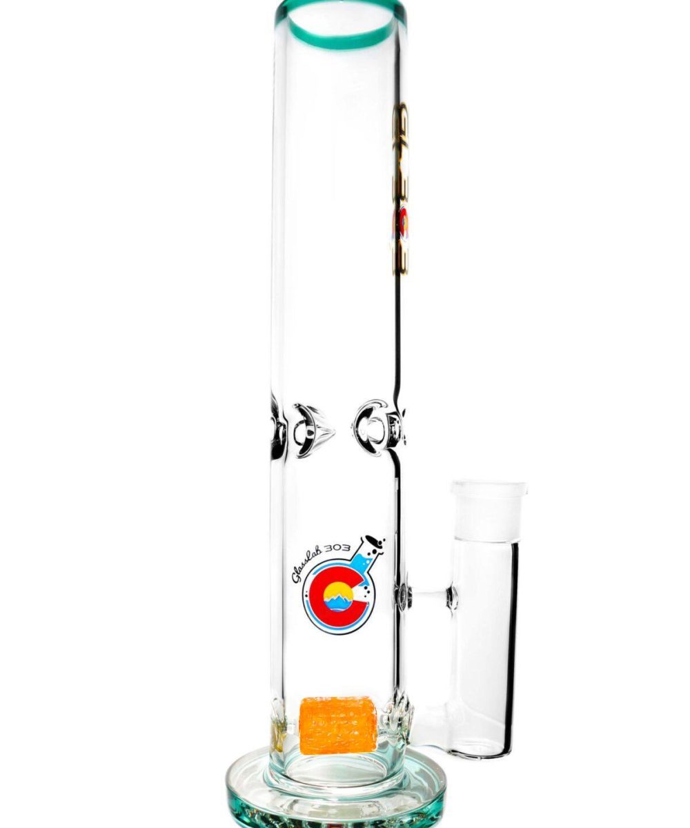 GLASSLAB 303: TEAL AND ORANGE LACE DAGGER