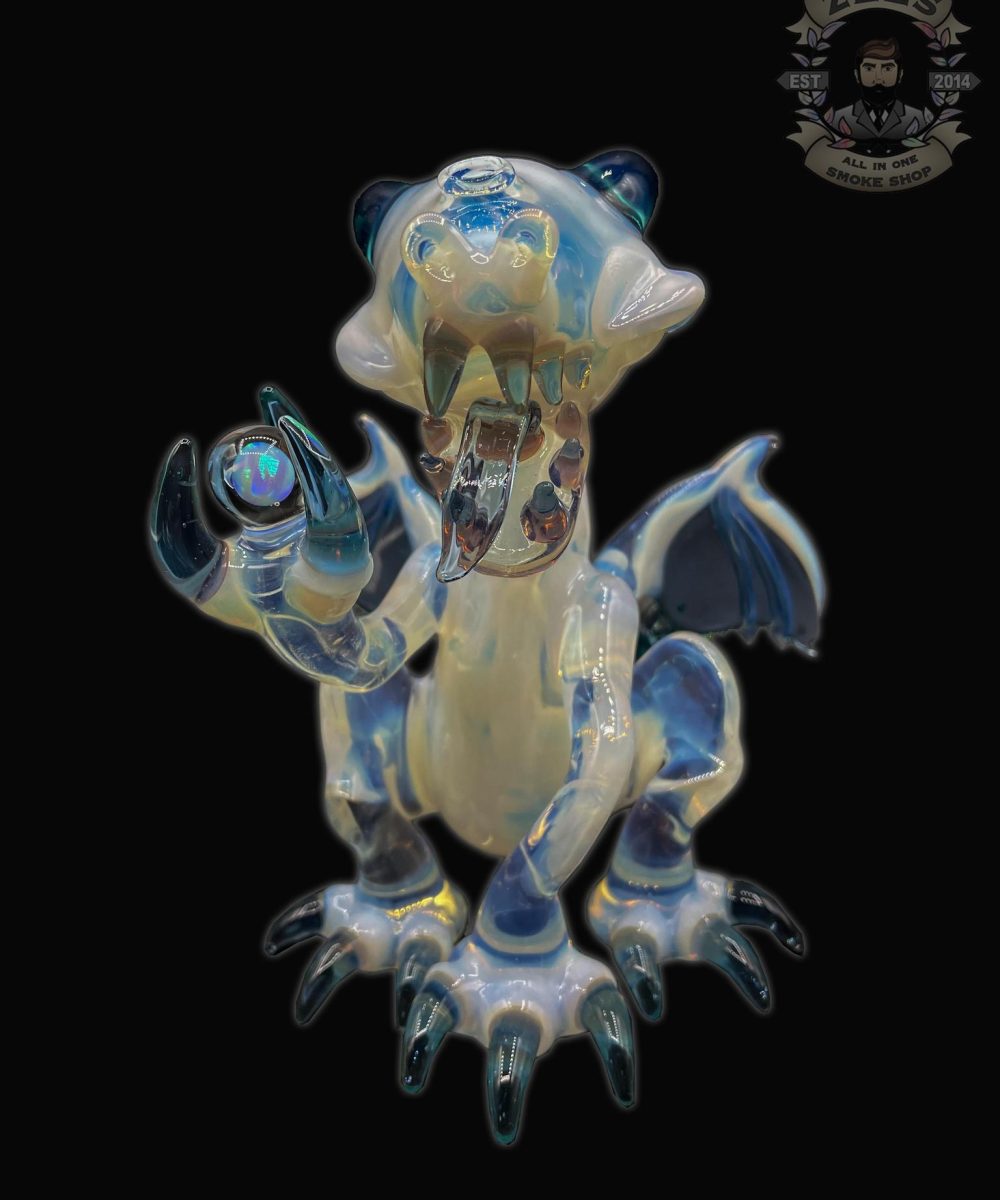 ALS BORO CREATIONS: SECRET WHITE X BLUE STARDUST X LUCY UV DRAGON W/ ENCASED OPALS