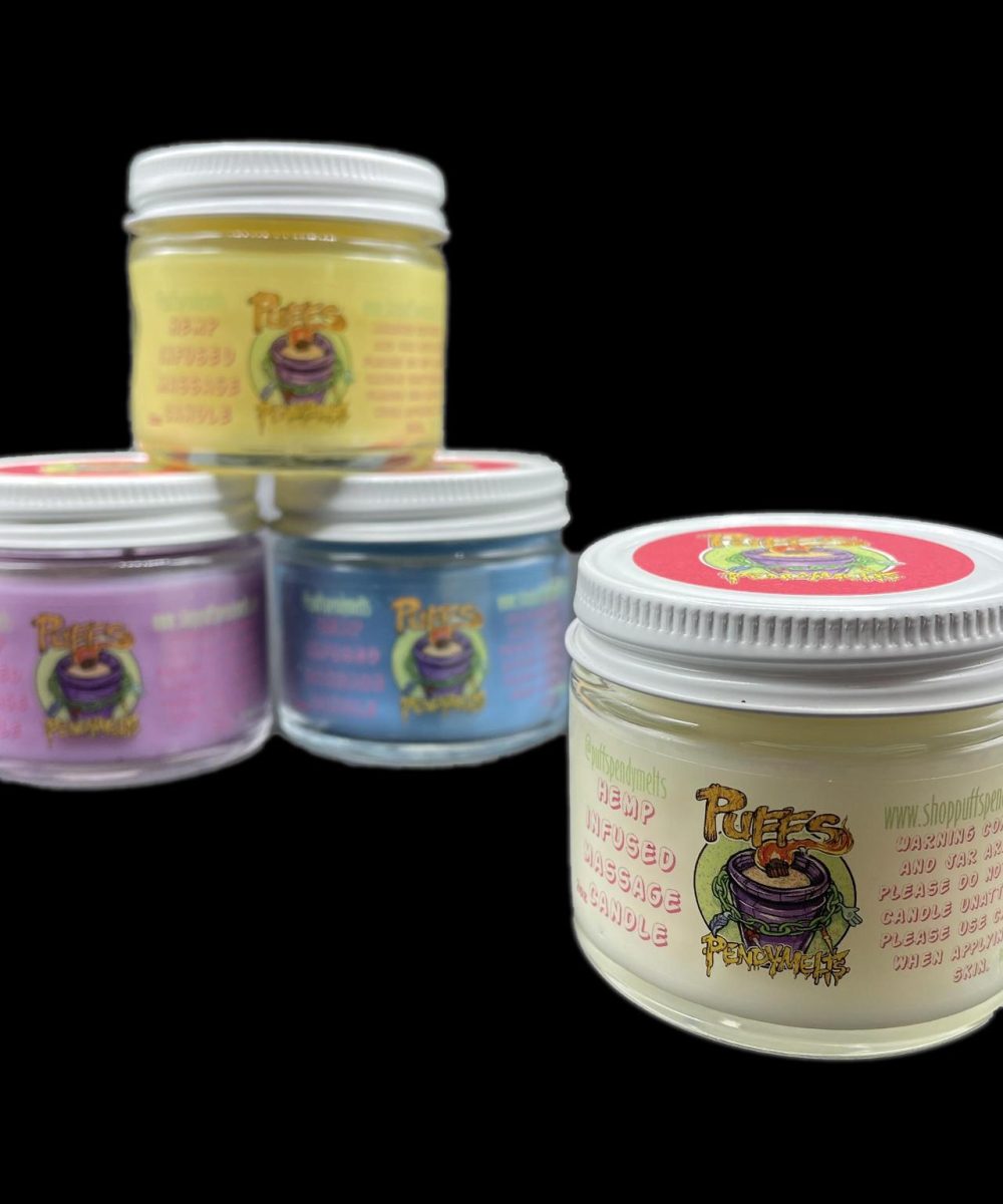 PUFFS PENDY MELTS: 2OZ HEMP INFUSED MASSAGE CANDLE