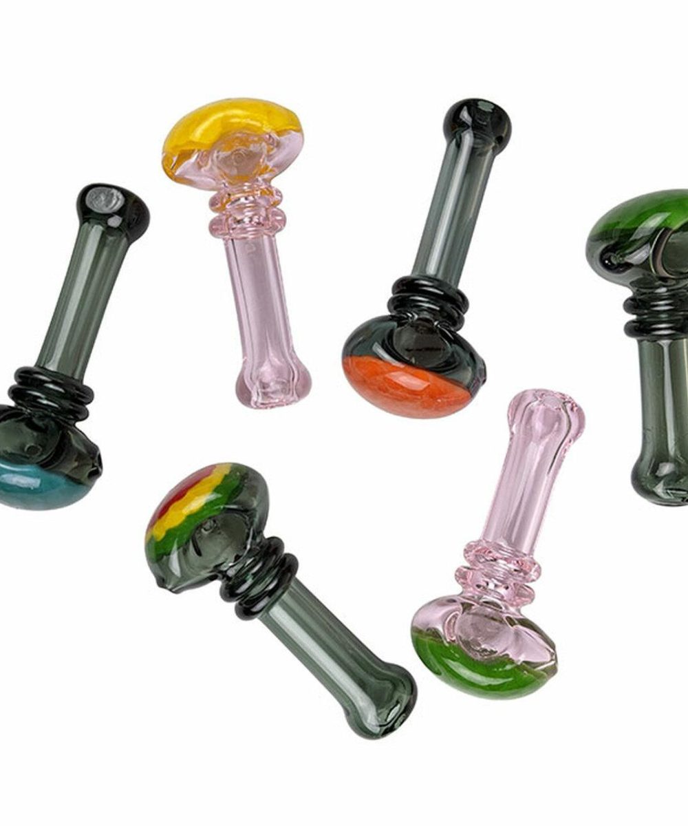 4" ASSORTED DUAL COLOR HONEYCOMB HEAD SPOON HAND PIPE