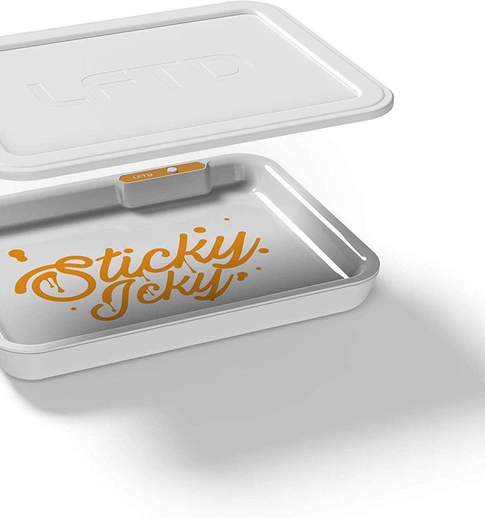 STICKY ICKY: GLOW LED ROLLING TRAY WITH SMELLPROOF LID