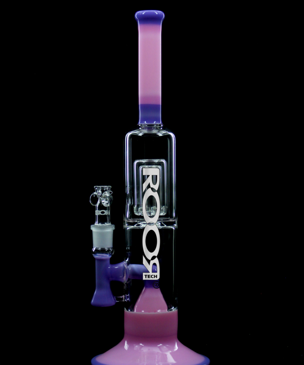 ROOR TECH: FIXED 14" 50x5 BARREL BUBBLER PURPLE AND PINK
