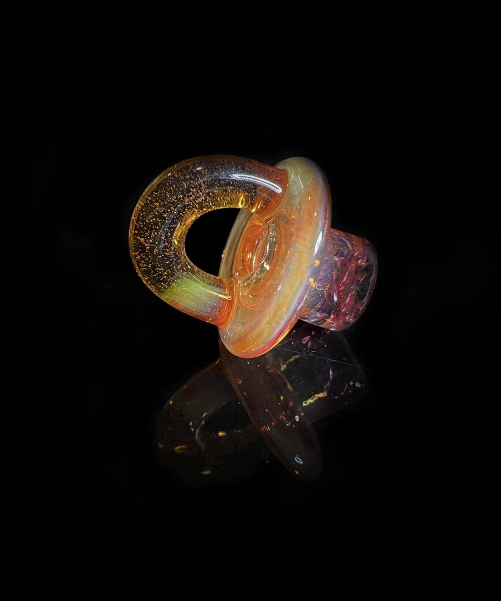 DERANGED LION GLASS: FULLY WORKED SPINNER CARB CAP FOR BANGERS