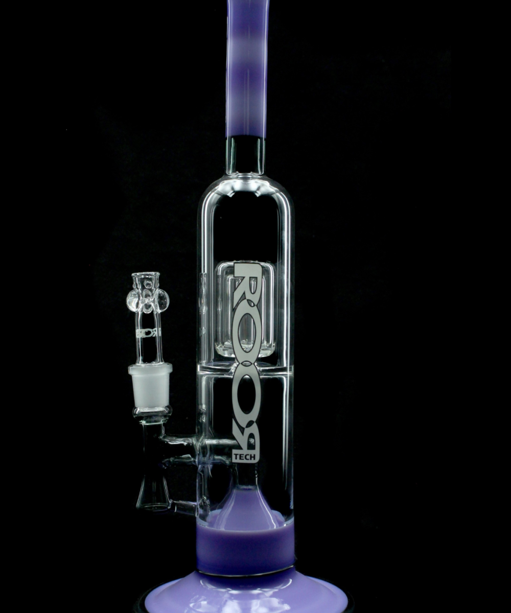 ROOR TECH: FIXED 14" 50x5 BARREL BUBBLER PURPLE AND BLACK