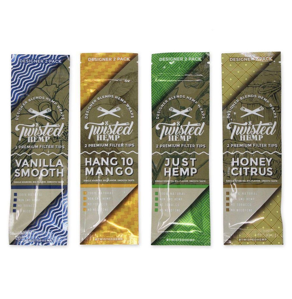 TWISTED HEMP: DESIGNER FLAVORED HEMP WRAPS 2PK