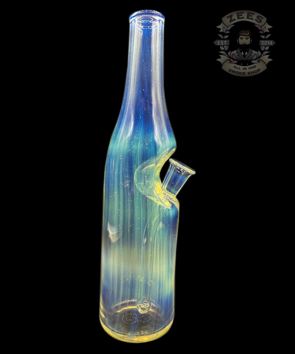 SANFORD GLASS: 9" ELIXIR LITE YELLOW SAKE BOTTLE RIG