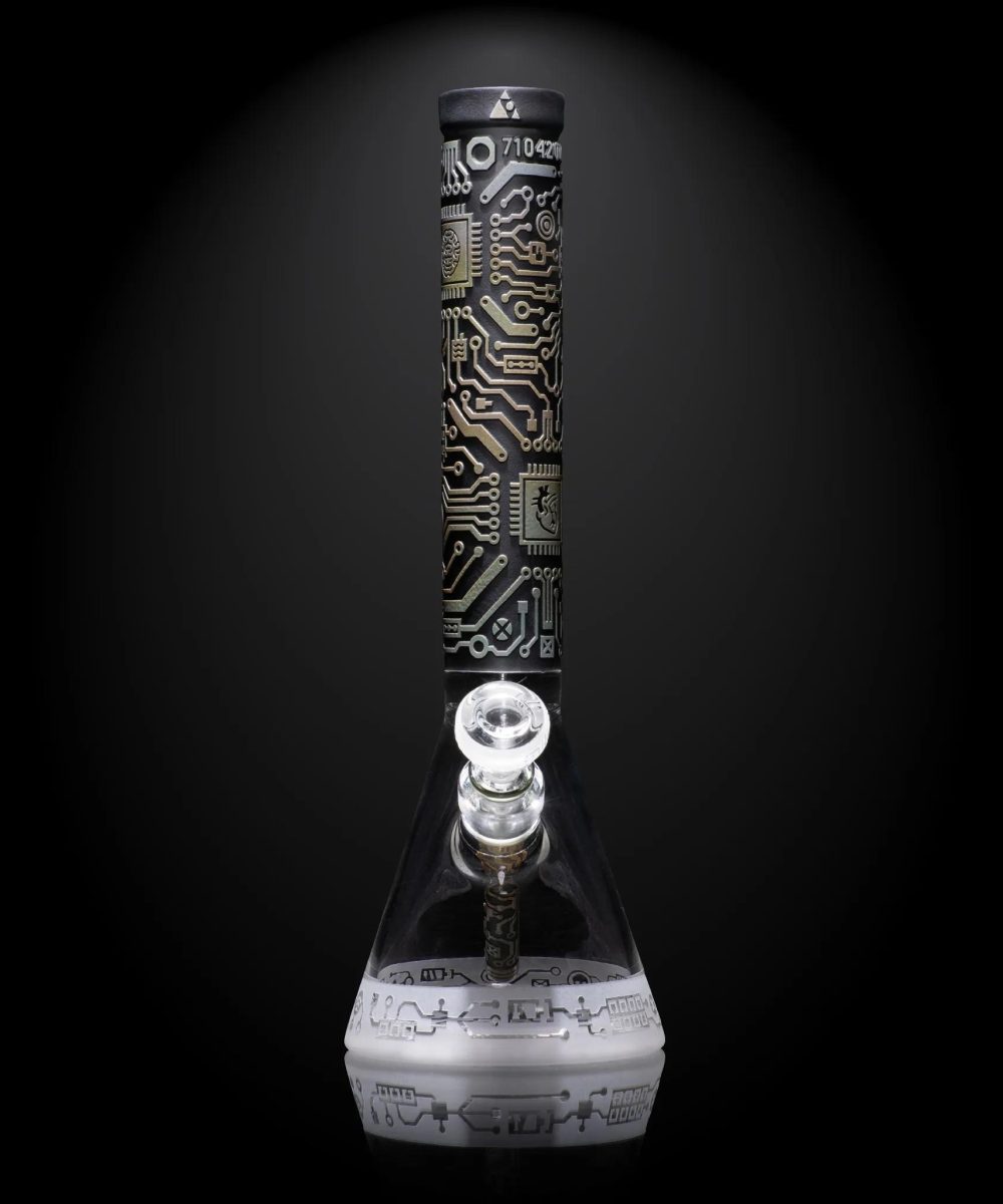 Alternative view of MILKY WAY GLASS: CIRCUITBOARD: SHADOW ART BEAKER (MK-1036)