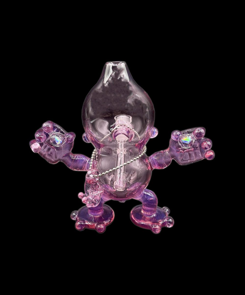 SANDBERG GLASS: PURPLE LOLLIPOP MUNNY STATUE RIG